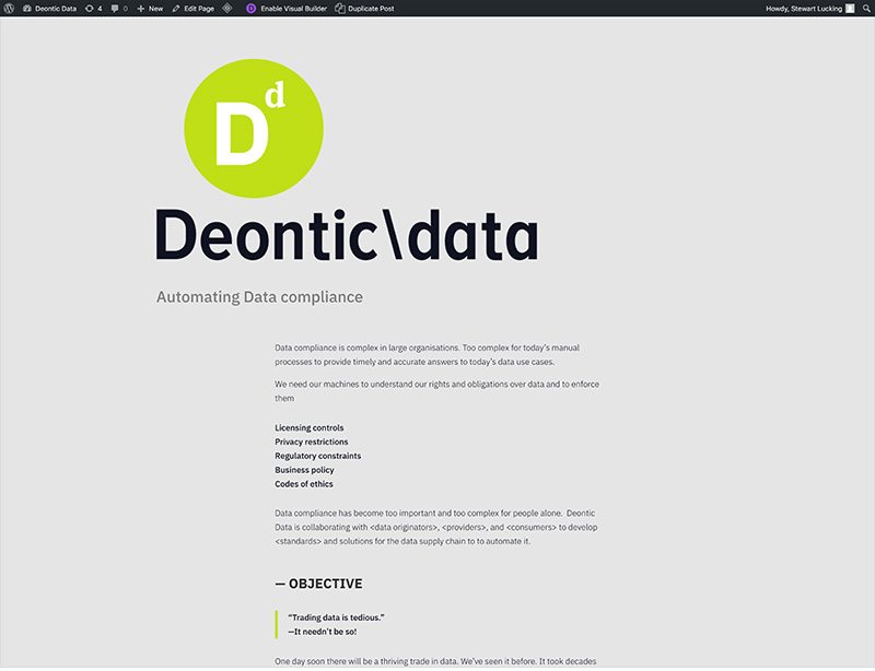 Deontic Data branding